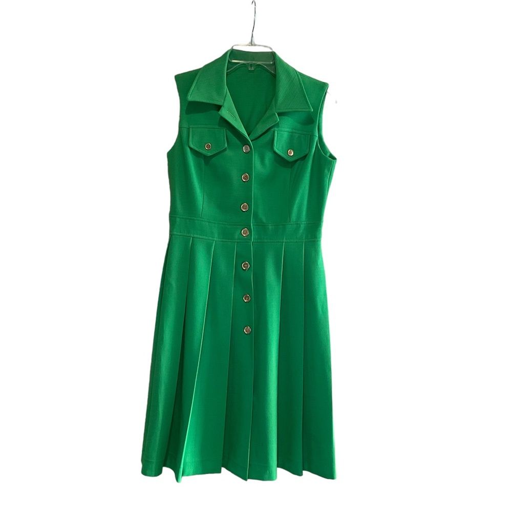 Vintage David Warren Dress Made In Usa 1970s Polyester Sz 10